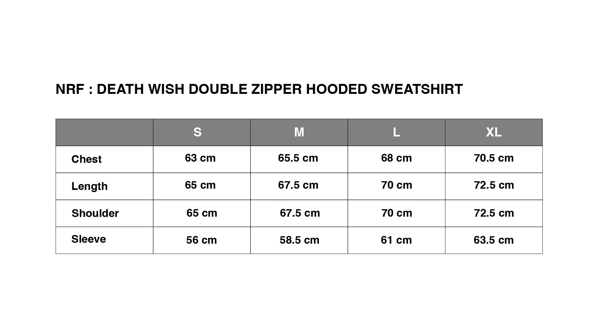 NRF : DEATHWISH ZIP HOODIE HEATHER GREY