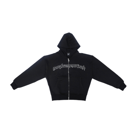 NRF : DEATHWISH ZIP HOODIE SOLID BLACK