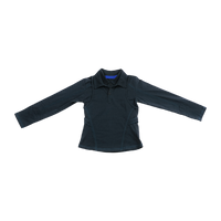 NRF™ : YANTRA WOMENWEAR DOUBLE NECK POLO L/S SOLID BLACK