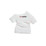 NRF WOMENSWEAR : I LOVE HATERS SLANTED T-SHIRT
