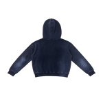 NRF™ : DOUBLE TROUBLE WAFFLE REVERSIBLE ZIP HOODED SWEATSHIRT STONE WASHED BLUE