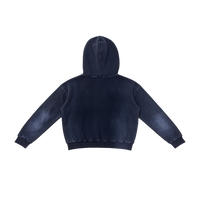 NRF™ : DOUBLE TROUBLE WAFFLE REVERSIBLE ZIP HOODED SWEATSHIRT STONE WASHED GREY