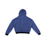 NRF™ : DOUBLE TROUBLE WAFFLE REVERSIBLE ZIP HOODED SWEATSHIRT STONE WASHED BLUE