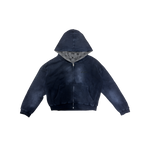 NRF™ : DOUBLE TROUBLE WAFFLE REVERSIBLE ZIP HOODED SWEATSHIRT STONE WASHED GREY