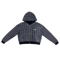 NRF™ : DOUBLE TROUBLE WAFFLE REVERSIBLE ZIP HOODED SWEATSHIRT STONE WASHED GREY