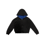 *WEBSITE EXCLUSIVE* NRF™ : DOUBLE TROUBLE WAFFLE REVERSIBLE ZIP HOODED SWEATSHIRT JET BLACK (BLUE)