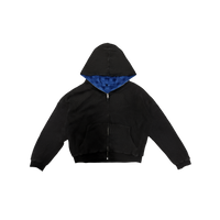 *WEBSITE EXCLUSIVE* NRF™ : DOUBLE TROUBLE WAFFLE REVERSIBLE ZIP HOODED SWEATSHIRT JET BLACK (BLUE)