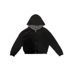 *WEBSITE EXCLUSIVE* NRF™ : DOUBLE TROUBLE WAFFLE REVERSIBLE ZIP HOODED SWEATSHIRT JET BLACK (GREY)
